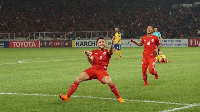 Selebrasi gol Marko Simic (Foto: Fanny Kusumawardhani/kumparan)