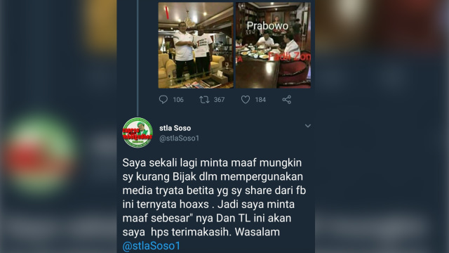 Permintaan Maaf Penyebar Hoaks MCA (Foto: Istimewa)