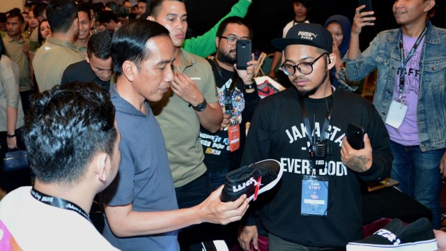 Jokowi di Jakarta Sneakers Day 2018. (Foto: Dok. Biro Pers Setpres)