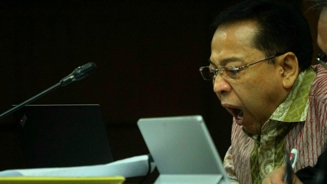 Tersangka kasus e-ktp Setya Novanto. (Foto: Iqbal Firdaus/kumparan)