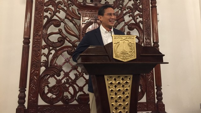 Sandiaga Uno di Balai Kota. (Foto: Moh Fajri/kumparan)