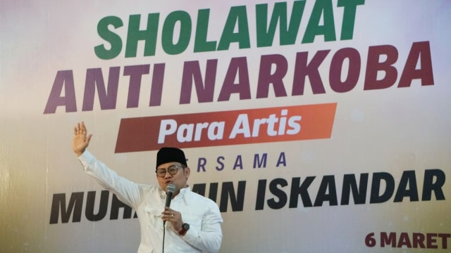 Sholawat Anti Narkoba Para Artis bersama Cak Imin. (Foto: Nugroho Sejati/kumparan)