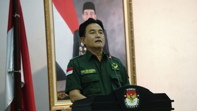 Yusril Ihza Mahendra di KPU (Foto: Helmi Afandi/kumparan)