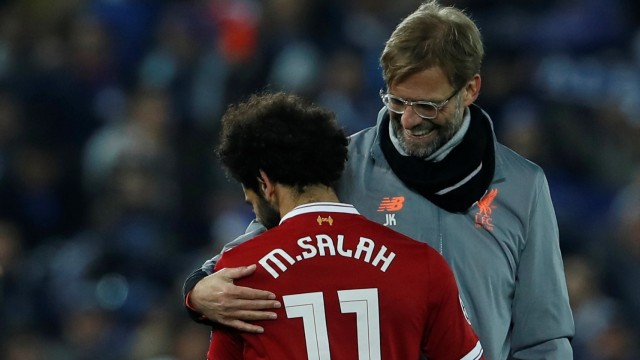 Klopp dan Salah pada suatu masa. Foto: Reuters/Lee Smith