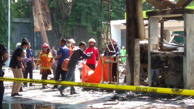 Ledakan di SPBU Berbek. (Foto: Dok. Istimewa)