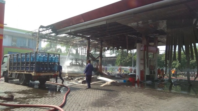 Ledakan di SPBU Berbek. (Foto: Dok. Istimewa)