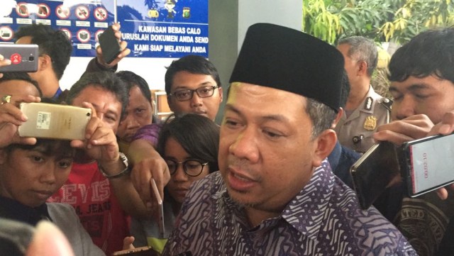 Fahri Hamzah di Polda (Foto: Fuchrul Irwinsyah/kumparan)