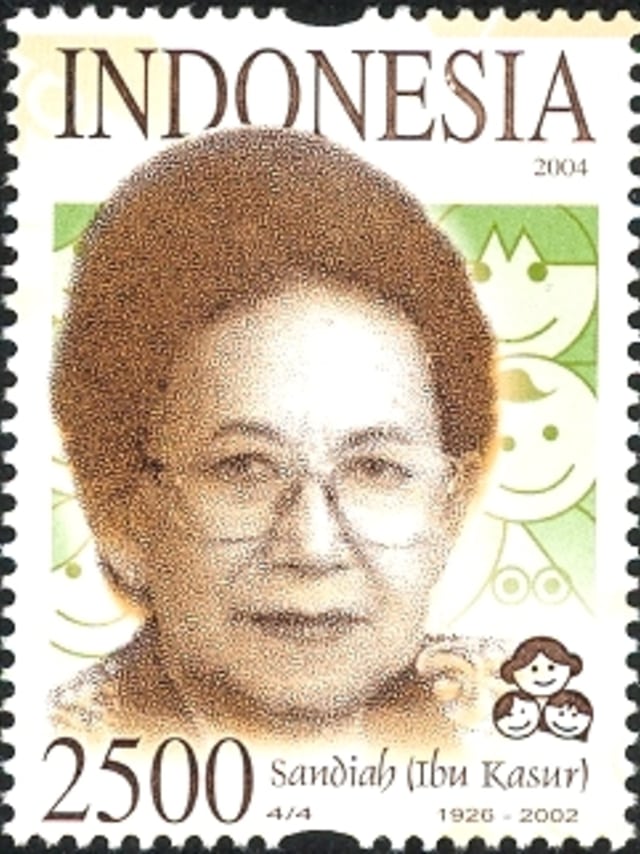 Prangko Sandiah atau Bu Kasur. (Foto: Wikimedia Commons)