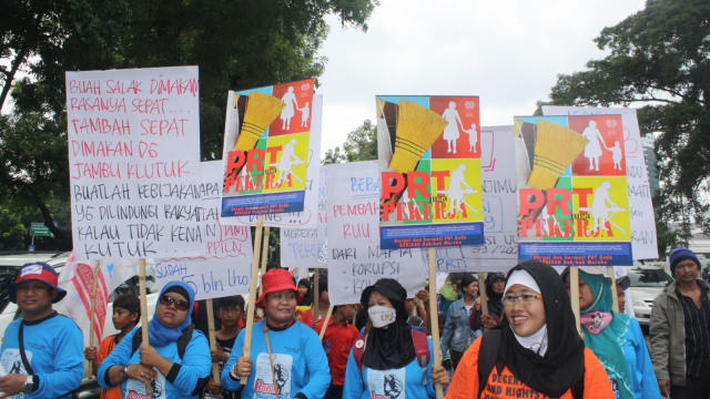 PRT tuntut kesejahteraan (Foto: Flickr Buruh Migran Indonesia)