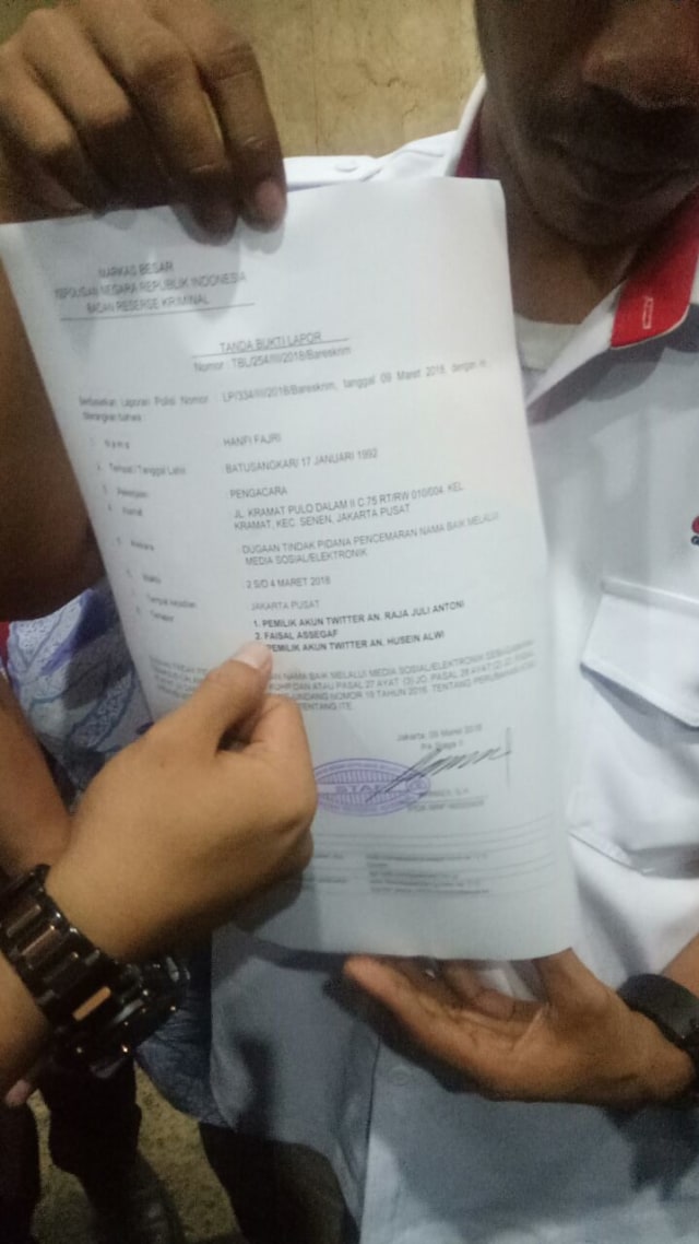 Fadli Zon laporkan akun Twitter Raja Juli (Foto: Aria Rusta/kumparan)