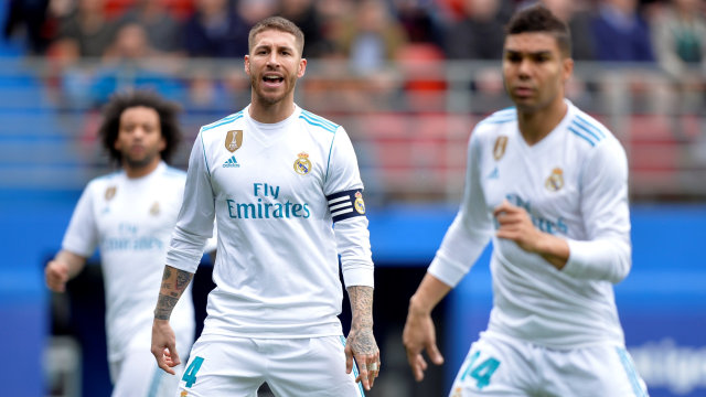 Sergio Ramos di laga melawan Eibar. (Foto: REUTERS/Vincent West)
