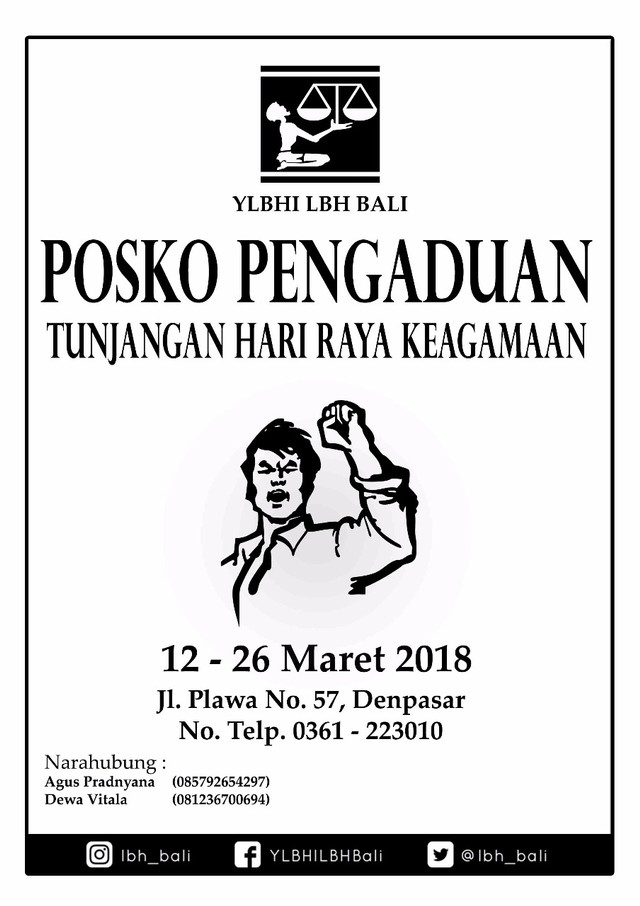 Jelang Nyepi, LBH Bali Buka Posko Pengaduan THR