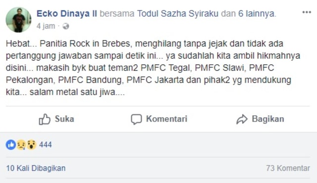 Personel Power Metal Kecewa dengan Panitia Penyelenggara Rock In Brebes (1)