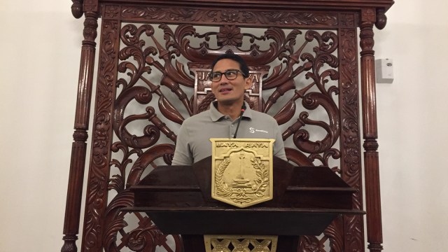 Sandiaga Uno di Balai Kota (Foto: Moh Fajri/kumparan)