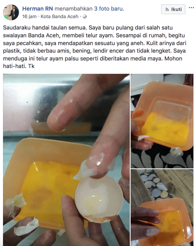 Screenshoot Facebook Herman RN (Foto: dok pribadi Herman RN)