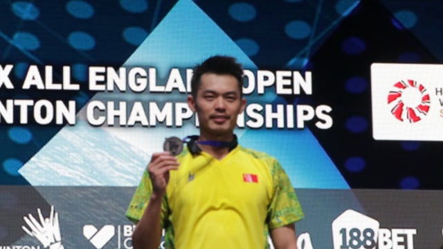 Lin Dan di final All England 2018. (Foto: Bergas Agung Brilianto/kumparan)