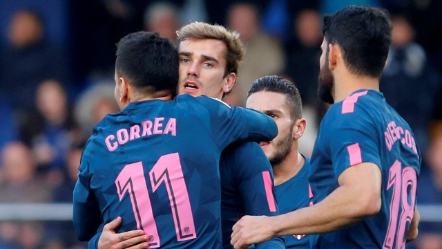 Selebrasi gol Antoine Griezmann. (Foto: Reuters/Heino Kalis)