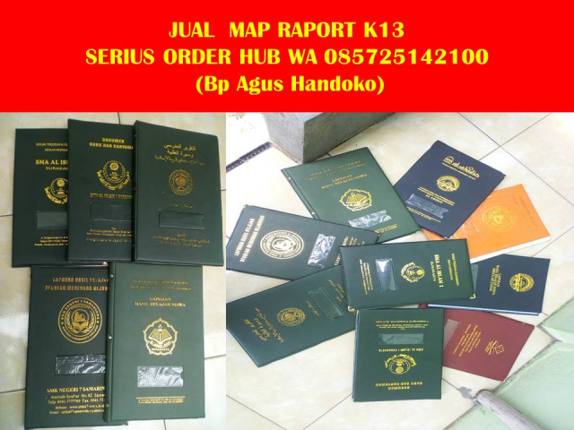 Wa 085725142100, Map Raport K13,  Sampul Raport K13 SD, Sampul Raport SD