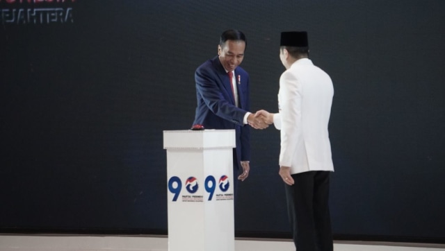 Joko Widodo di Rapimnas Partai Perindo. (Foto: Nugroho Sejati/kumparan)