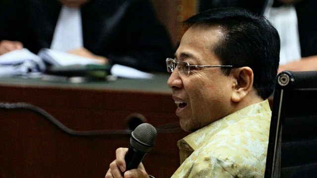Setya Novanto di Pengadilan Tipikor. (Foto: Iqbal Firdaus/kumparan)