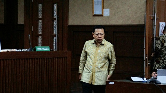 Setya Novanto di Pengadilan Tipikor. (Foto: Iqbal Firdaus/kumparan)