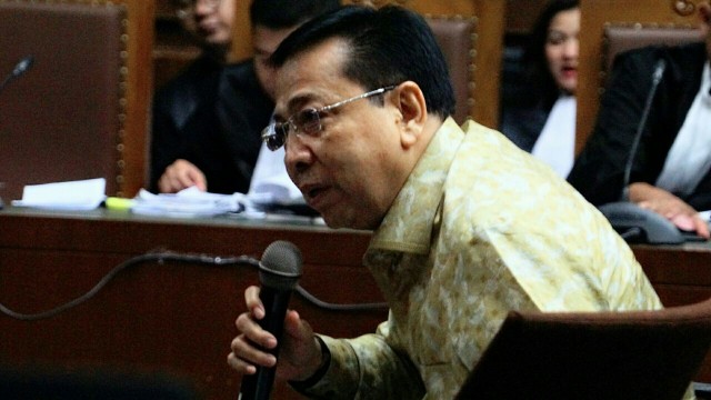 Setya Novanto di Pengadilan Tipikor. (Foto: Iqbal Firdaus/kumparan)