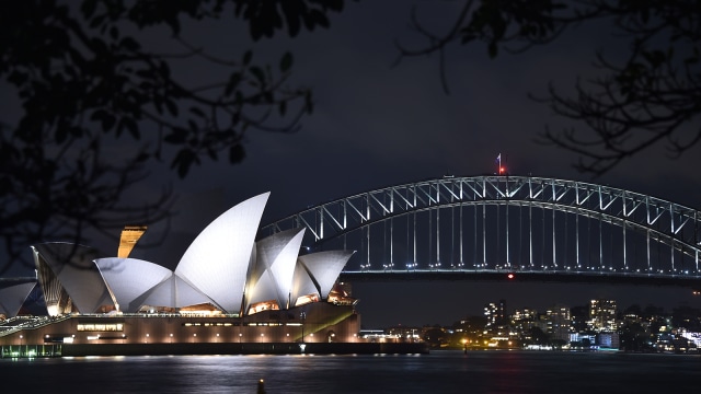 Earth Hour di Australia. (Foto: Peter Parks/AFP)