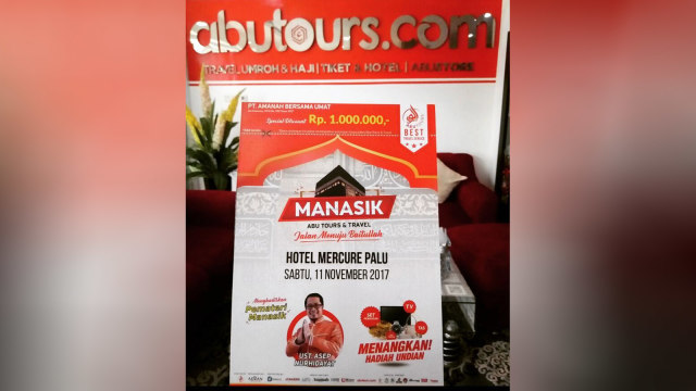 Brosur Abu Tours. (Foto: Instagram/@official_abutourspalu)