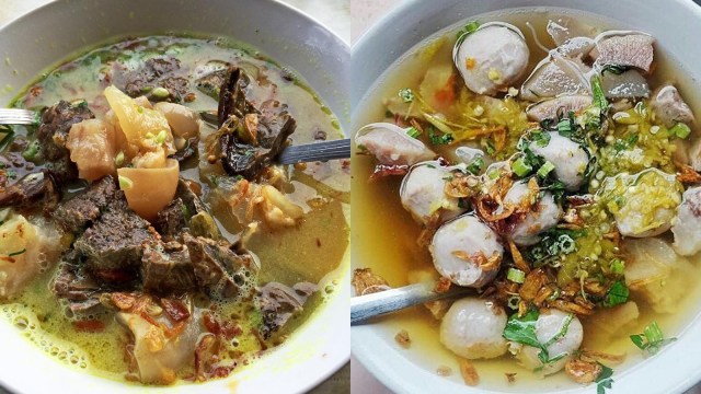 Kuliner di sepanjang Jalan Suryakencana Bogor (Foto: Instagram @jajanbakso & @bemp777)