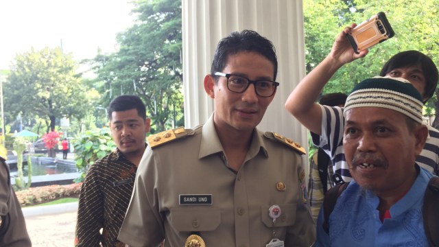 Sandiaga Uno di Balai Kota. (Foto: Moh Fajri/kumparan)