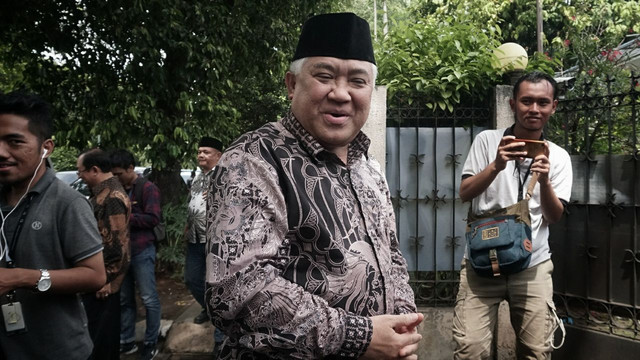Din Syamsuddin di kediaman Probosutedjo. Foto: Irfan Adi Saputra/kumparan