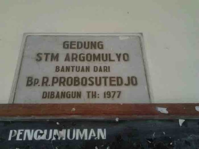 Cerita Panitia Pendiri STM Argomulyo, Wakaf dari Probosutedjo (1)