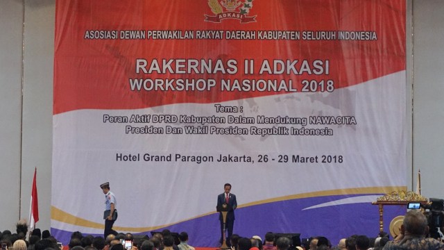 Jokowi hadiri Rakernas II Adkasi. (Foto: Yudhistira Amran Saleh/kumparan)