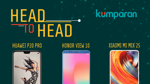 Huawei P20 Pro, Honor View 10, Xiaomi Mi Mix 2S. (Foto: Mateus Situmorang/kumparan)
