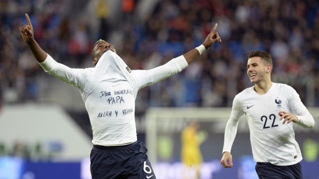 Gelandang Timnas Prancis, Paul Pogba. (Foto: Olga Maltseva/AFP)