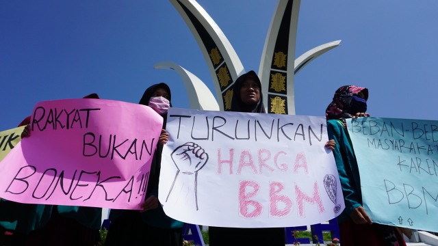 Unjuk rasa tolak BBM naik di Aceh. (Foto: Zuhri Noviandi/kumparan)