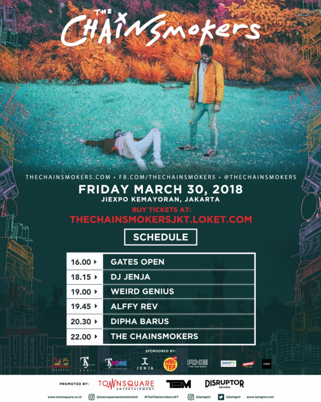 The Chainsmokers live in Jakarta. (Foto: Dok. Image Dynamic)