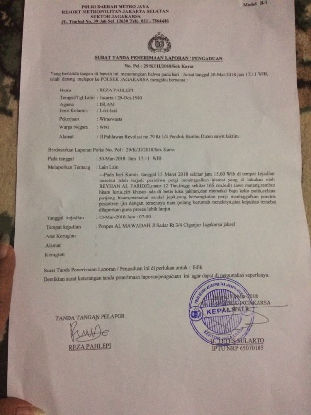 Info Anak Hilang  (Foto: Dok. Rizka Amalia)