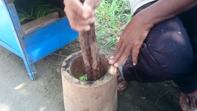 Menikmati Pedas Manis Rujak Tumbuk saat Cuaca Panas Siang Hari (1)