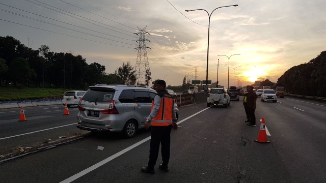 Contraflow dari Km 50 s.d. Km 35+600 arah Jakarta (Foto: Jasa Marga)