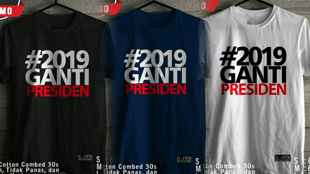 Kaos Ganti Presiden 2019. (Foto: dok. Bekti Prasetya via Bukalapak)
