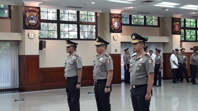 Upacara kenaikan pangkat perwira tinggi Polri. (Foto: Fadjar Hadi/kumparan)