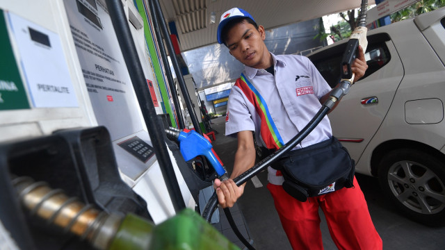 Ilustrasi SPBU Foto: ANTARA FOTO/Sigid Kurniawan