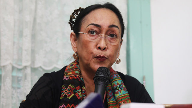 Permohonan maaf Sukmawati Soekarnoputri (Foto: ANTARA FOTO/Meli Pratiwi)