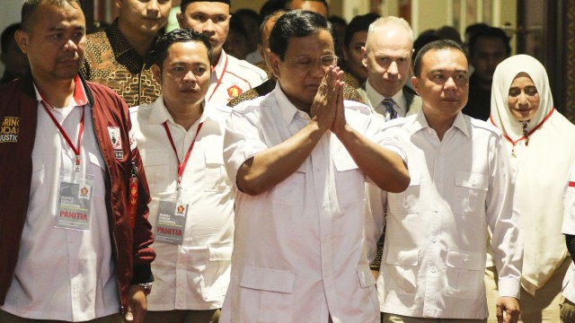 Prabowo di Rakernas DPP Gerindra (Foto: ANTARA FOTO/Muhammad Adimaja)