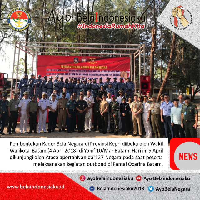 Wakil Wali Kota Batam Amsakar Achmad resmi membuka Pelatihan Pembentukan Kader Bela Negara