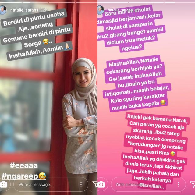 Curhatan Natalie Sarah (Foto: Instagram Story @natalie_Saras)