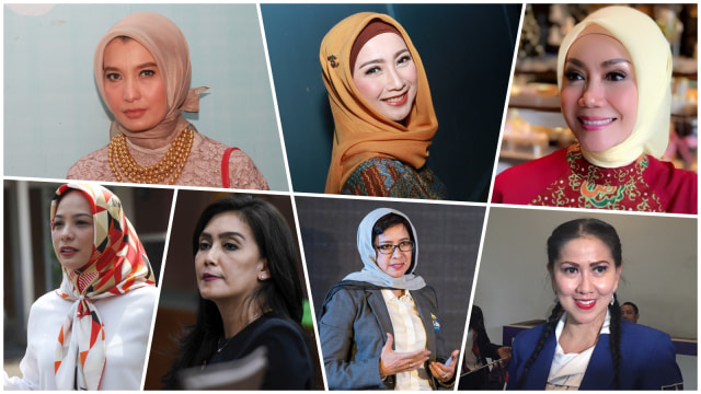 7 Artis yang terjun ke dunia politik. (Foto: Munady, Instagram @okkyasokawati, DN Mustika/kumparan, Antara/Hafidz Mubarak A, Antara/Novrian Arbi, Alexander Vito/kumparan)