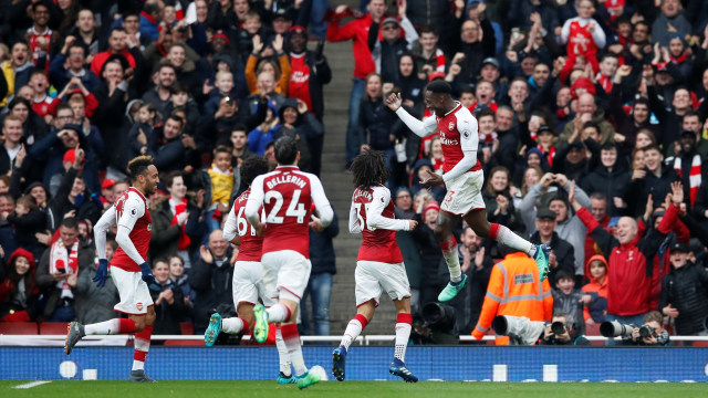 Welbeck merayakan golnya. (Foto: REUTERS/David Klein)