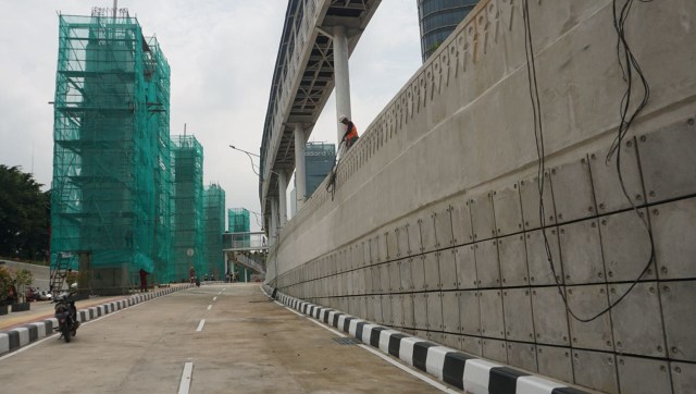 Proyek pembangunan Underpass Mampang. (Foto: Fanny Kusumawardhani/kumparan)